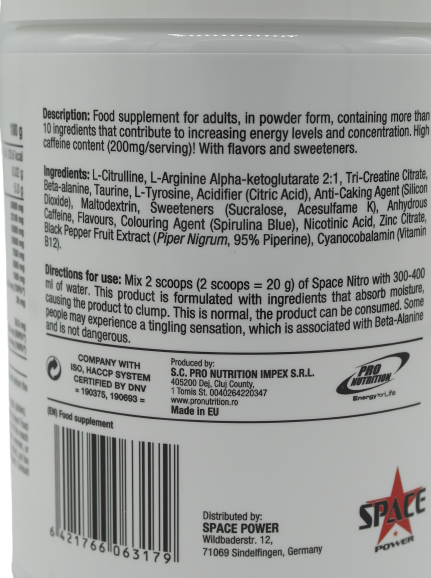 Space Nitro - Workout Booster - ICE Blueberry - 350g
