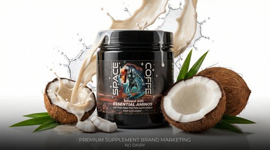 Space Coffee – Protein Pulver ohne Laktose auf Kokos-Basis