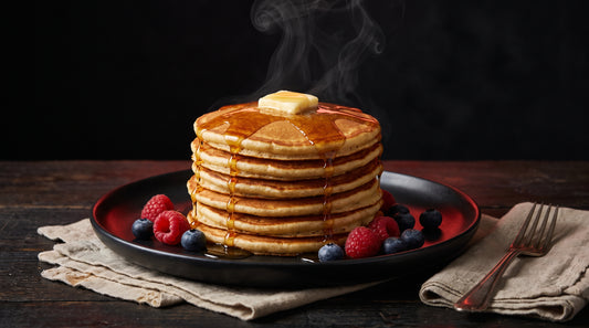 Stapel Protein Pancakes mit Beeren – Rezept – SpacePower