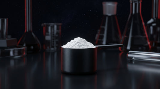 Kreatin-Monohydrat Pulver mit Laborglas – SpacePower
