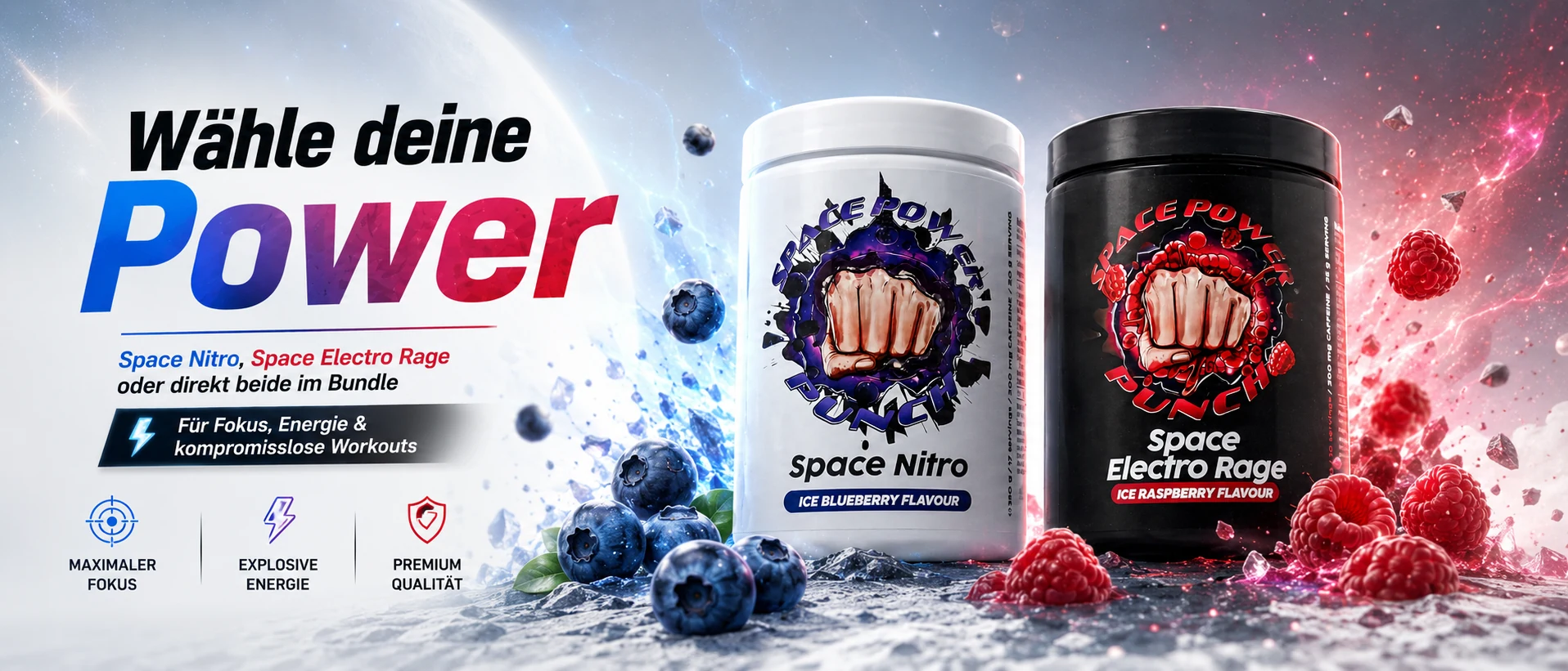 Wähle deine Power — Space Nitro, Space Electro Rage oder direkt beide im Bundle